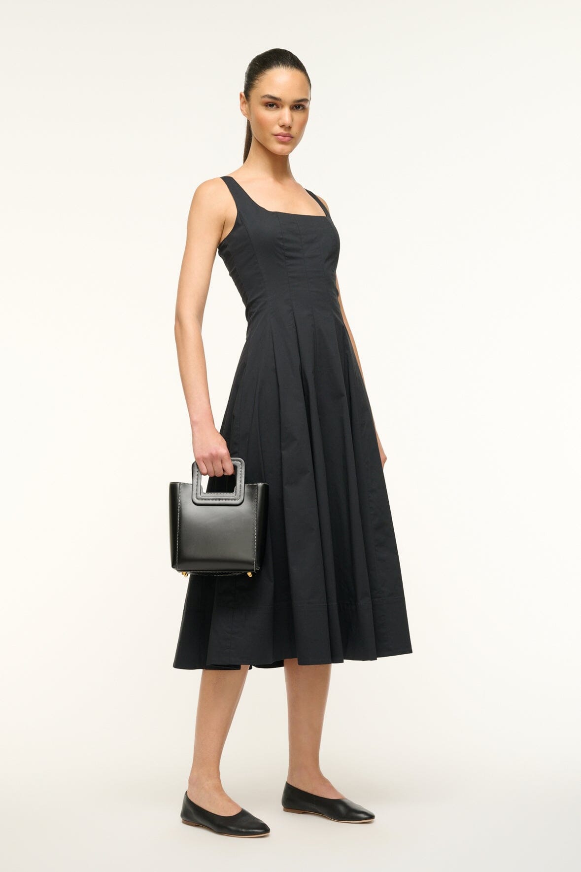 MINI SHIRLEY LEATHER BAG BLACK - STAUD sale
