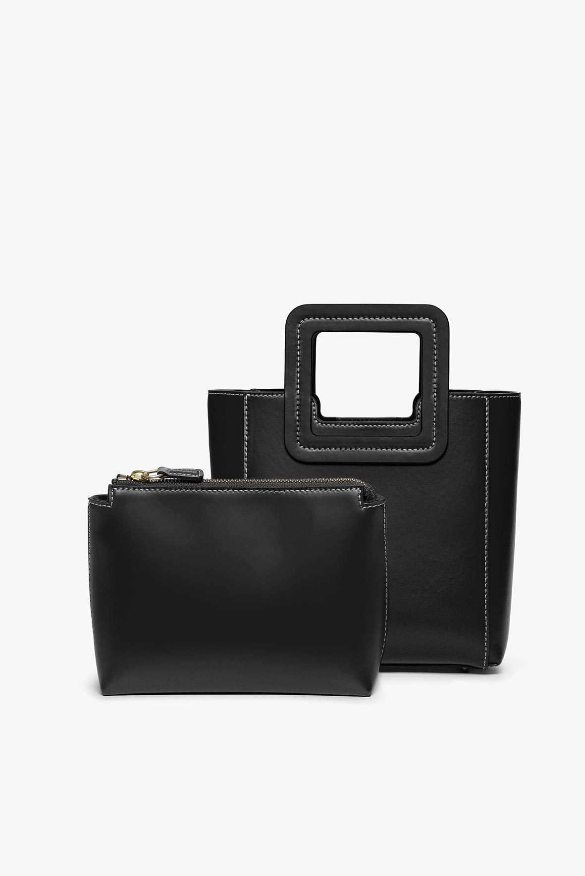 MINI SHIRLEY LEATHER BAG BLACK - STAUD sale