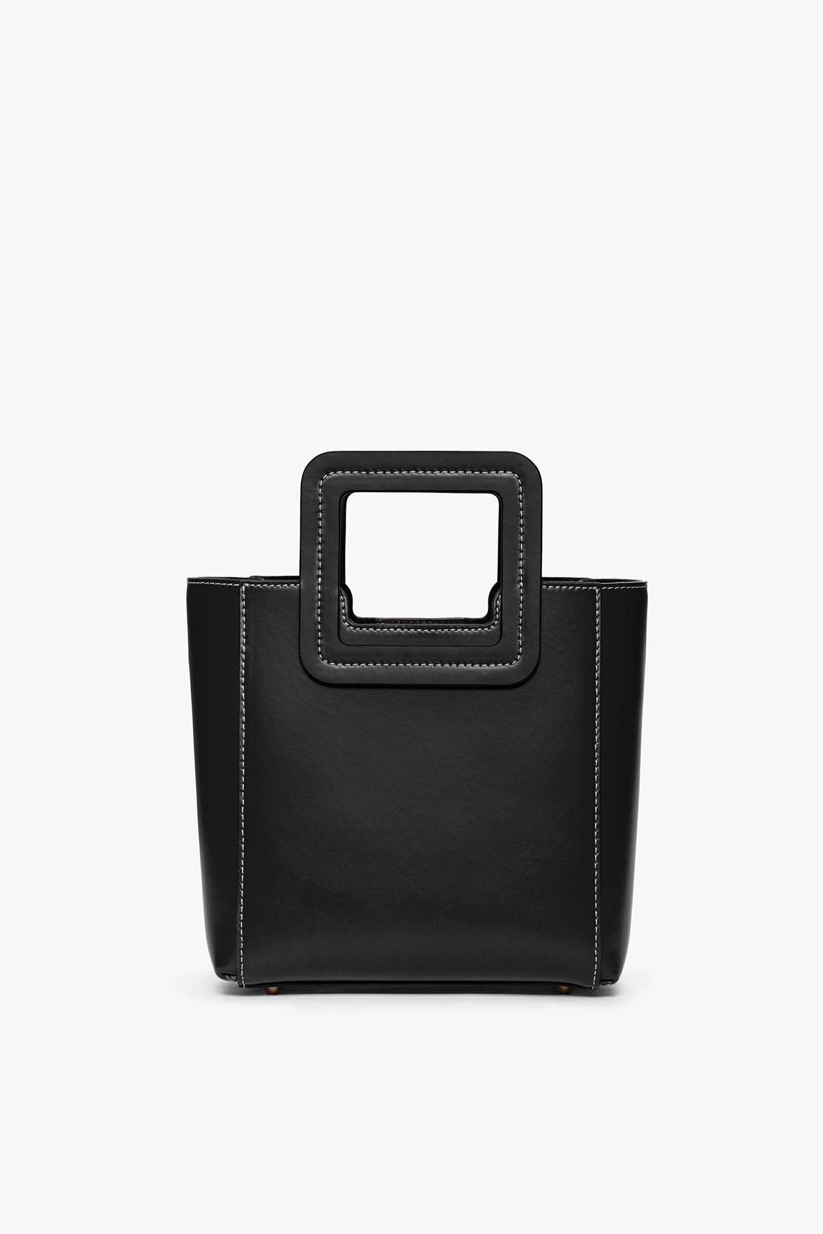MINI SHIRLEY LEATHER BAG BLACK - STAUD sale