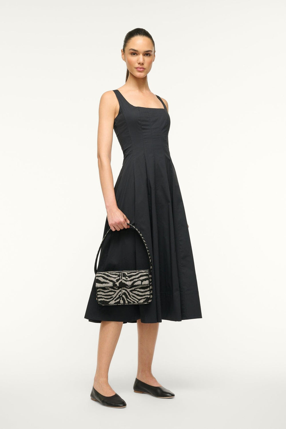 TOMMY BEADED BAG BLACK WHITE - STAUD US