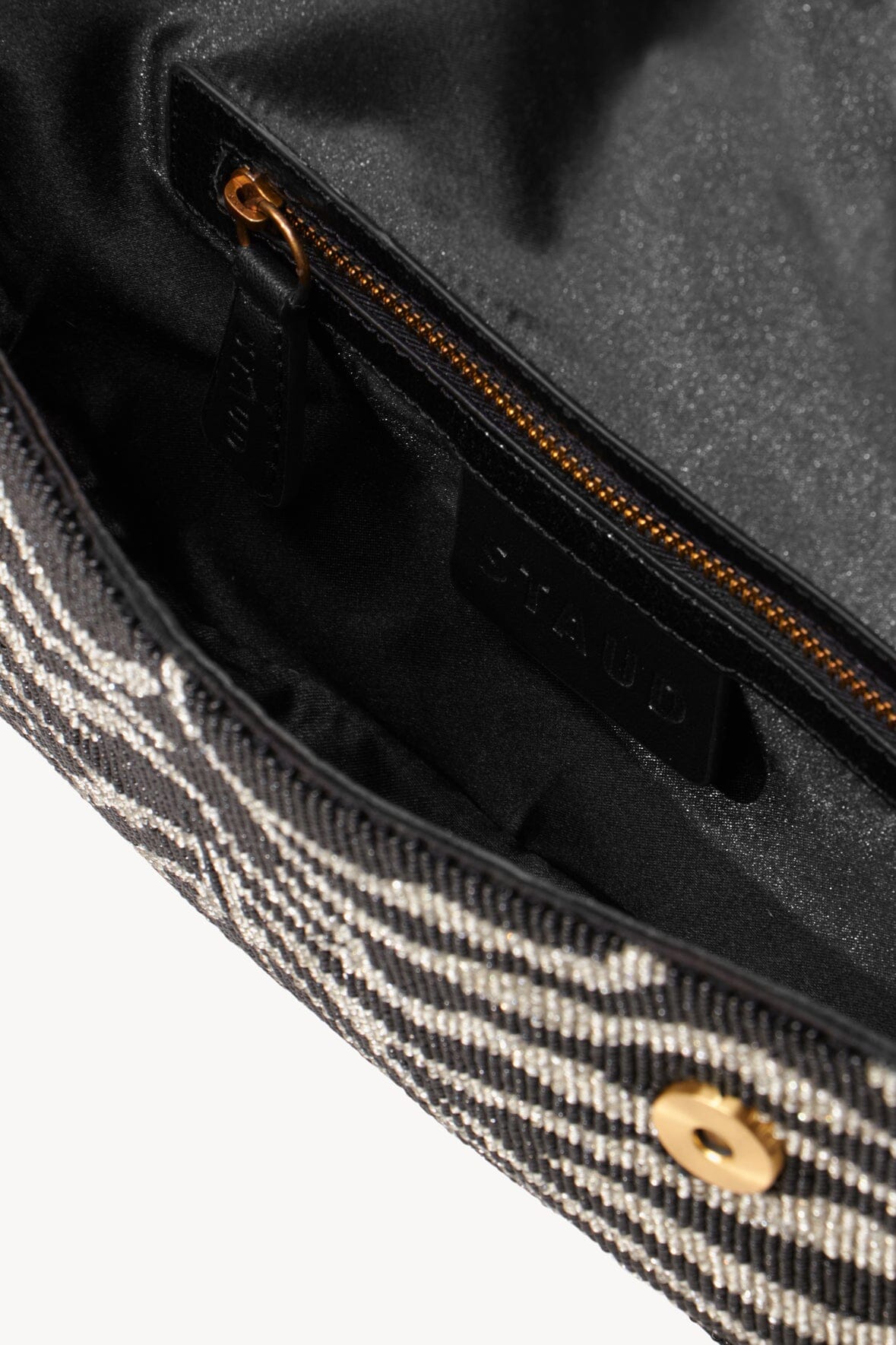 TOMMY BEADED BAG BLACK WHITE - STAUD US