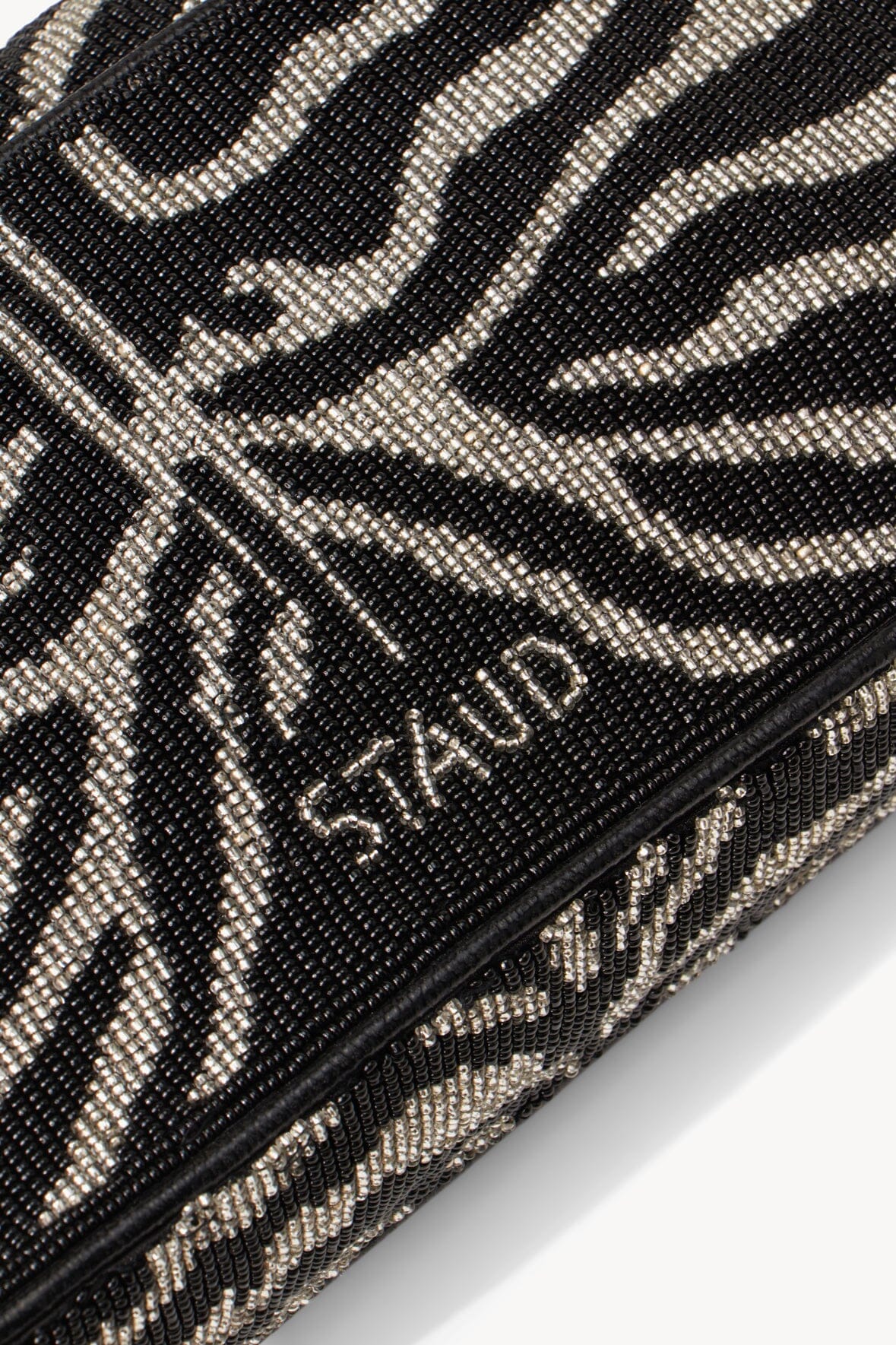 TOMMY BEADED BAG BLACK WHITE - STAUD US