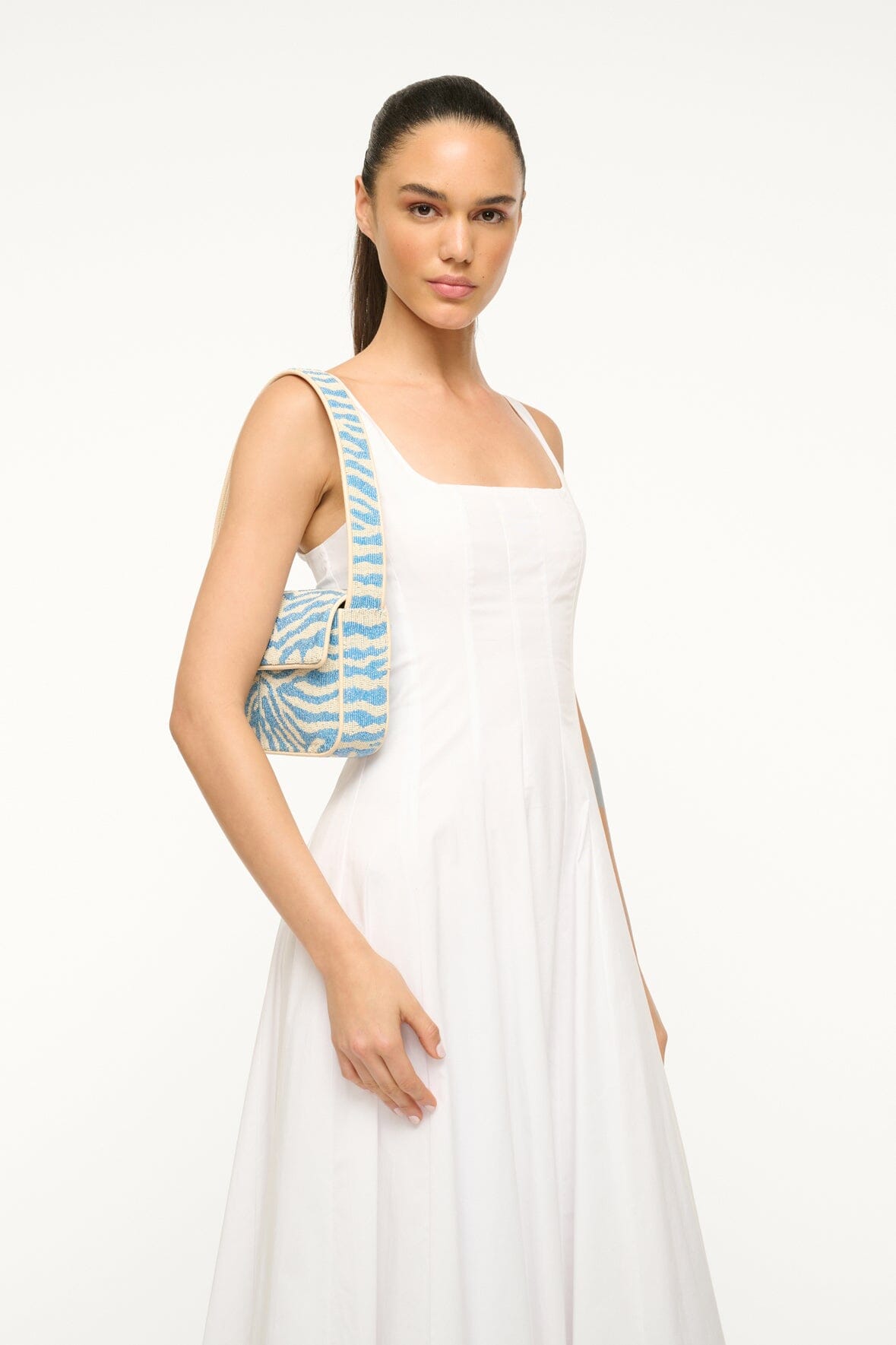 TOMMY BEADED BAG LIGHT BLUE CREAM - STAUD near me