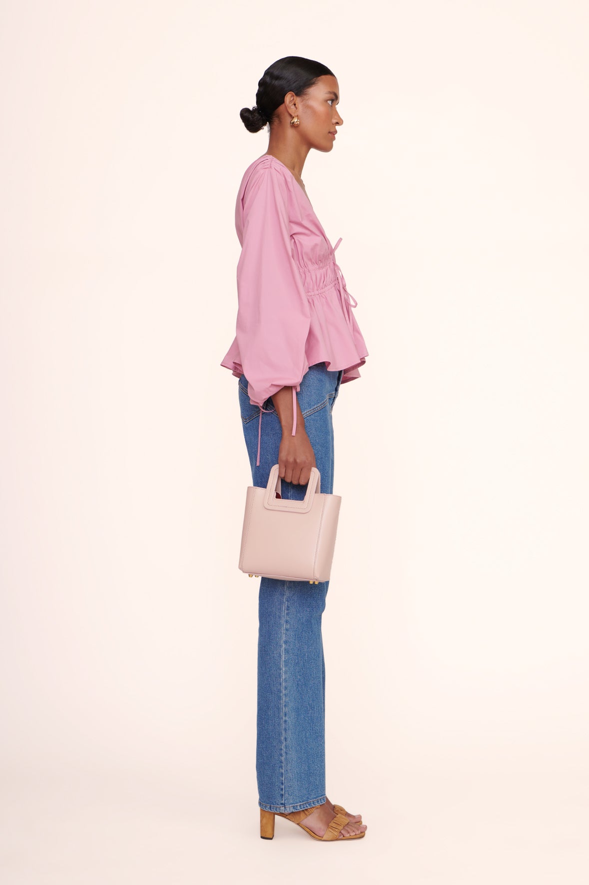 MINI SHIRLEY LEATHER BAG BLUSH - STAUD US