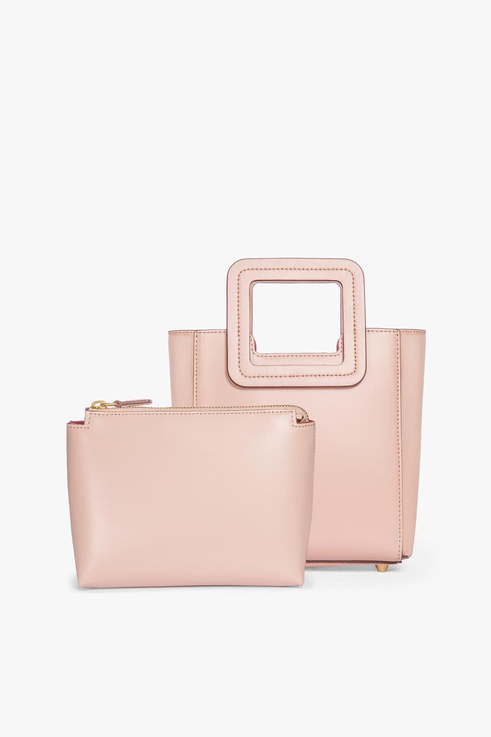 MINI SHIRLEY LEATHER BAG BLUSH - STAUD US