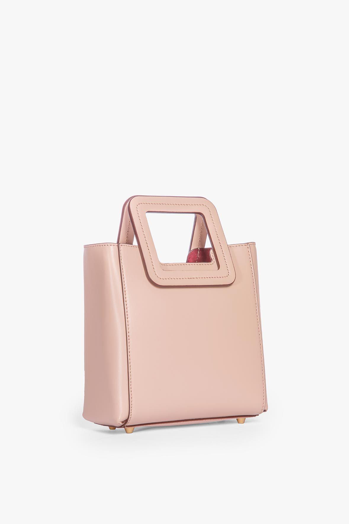 MINI SHIRLEY LEATHER BAG BLUSH - STAUD US