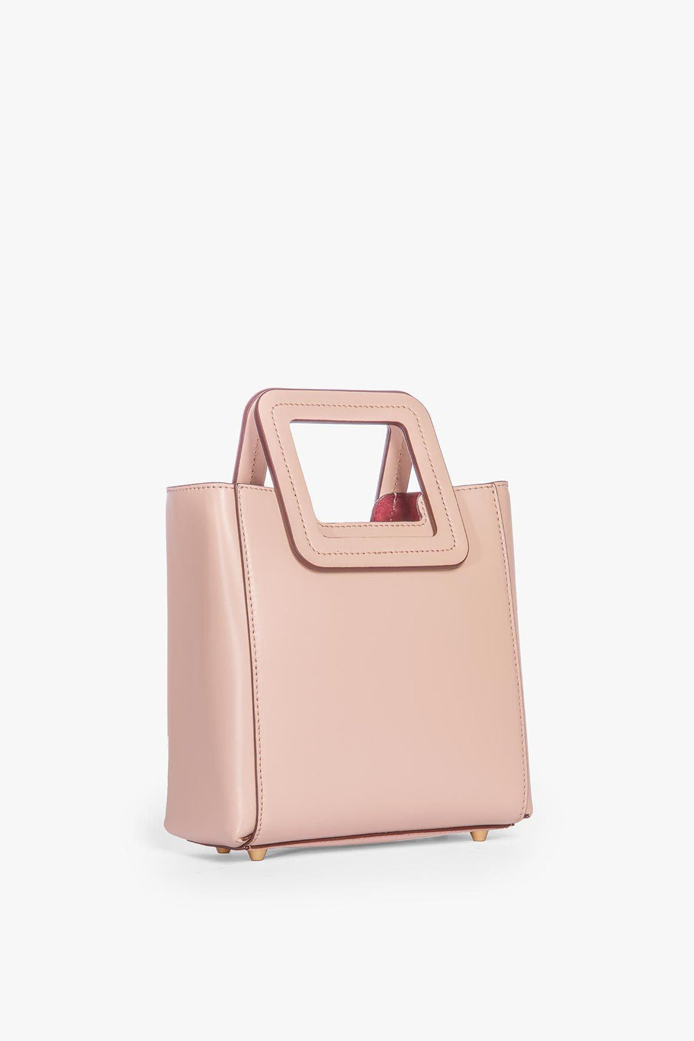 MINI SHIRLEY LEATHER BAG BLUSH - STAUD US