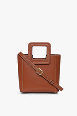 MINI SHIRLEY LEATHER BAG SADDLE - STAUD outlet