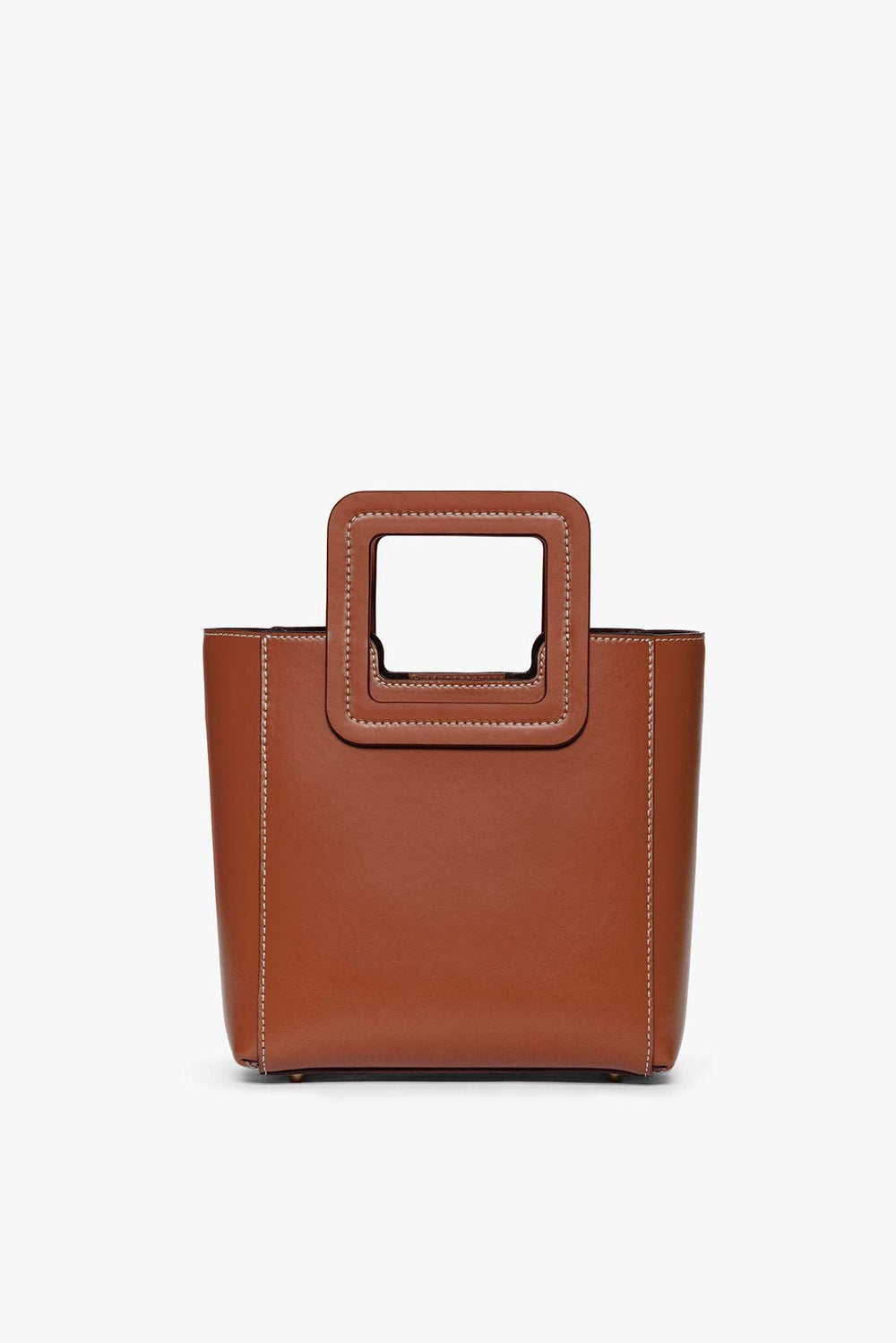 MINI SHIRLEY LEATHER BAG SADDLE - STAUD outlet