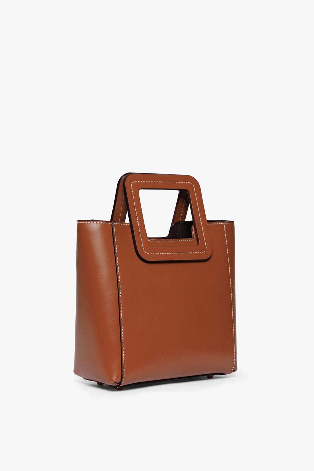 MINI SHIRLEY LEATHER BAG SADDLE - STAUD outlet