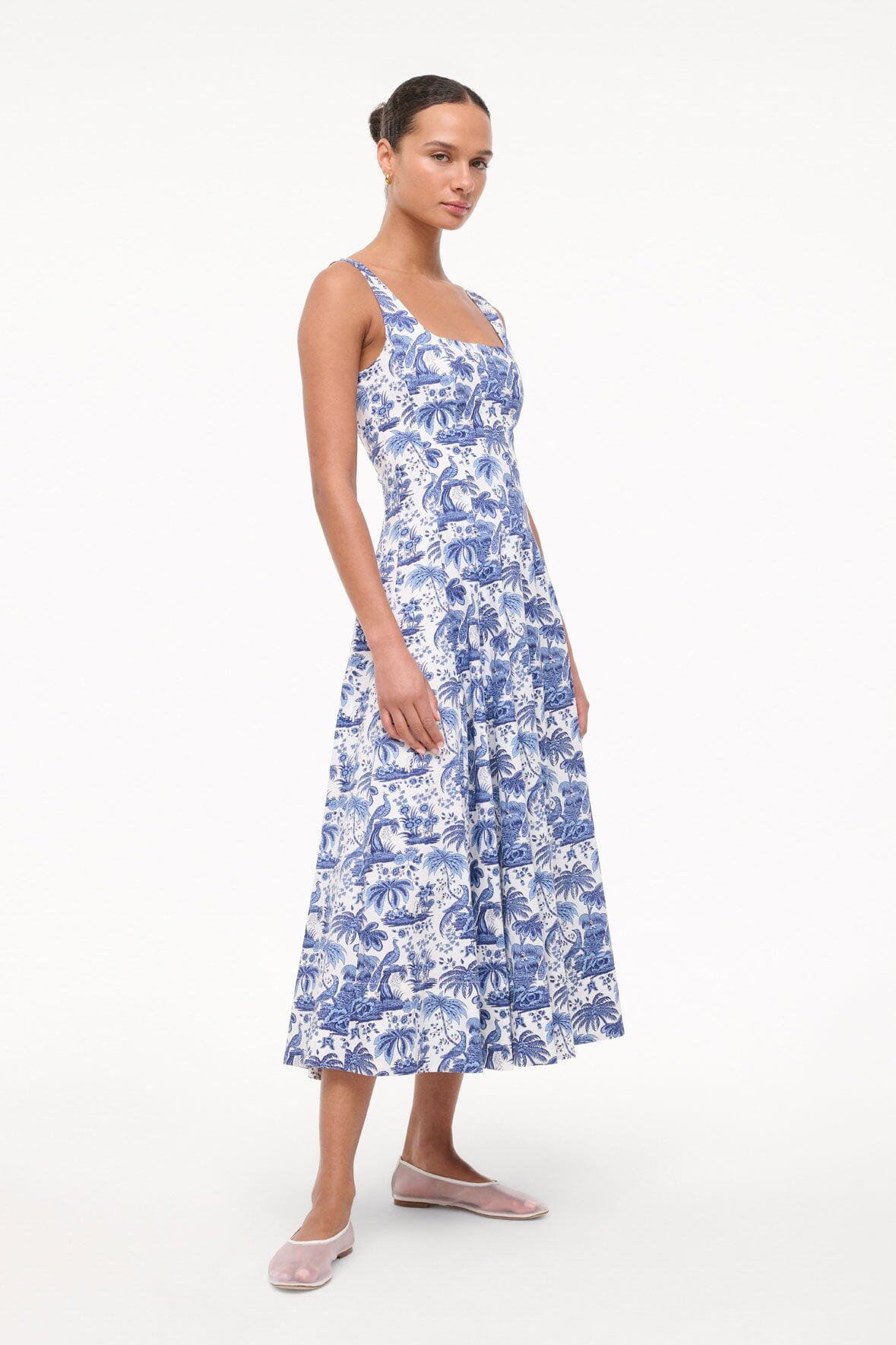 WELLS DRESS CHINA BLUE TOILE - STAUD online