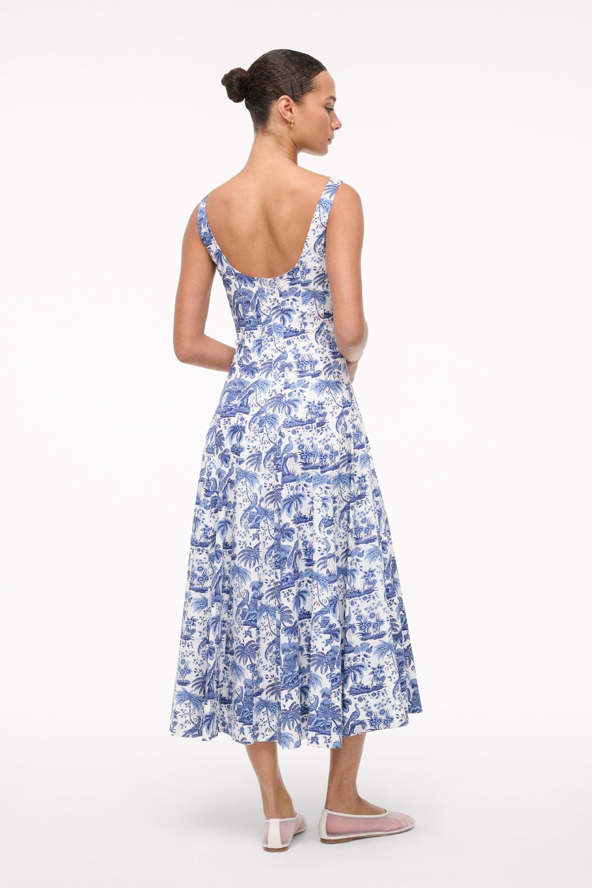 WELLS DRESS CHINA BLUE TOILE - STAUD online