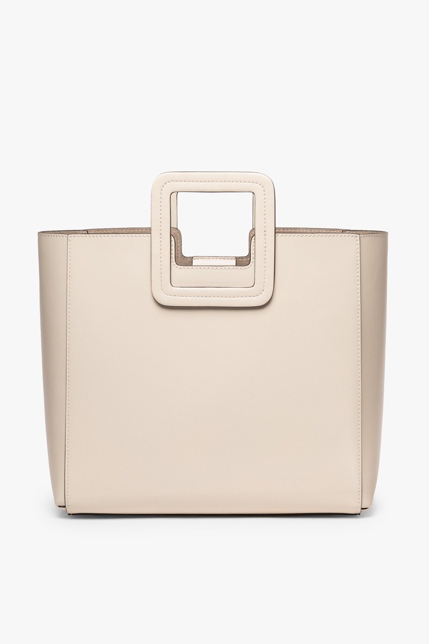 SHIRLEY LEATHER TOTE BAG CREAM - STAUD for sale
