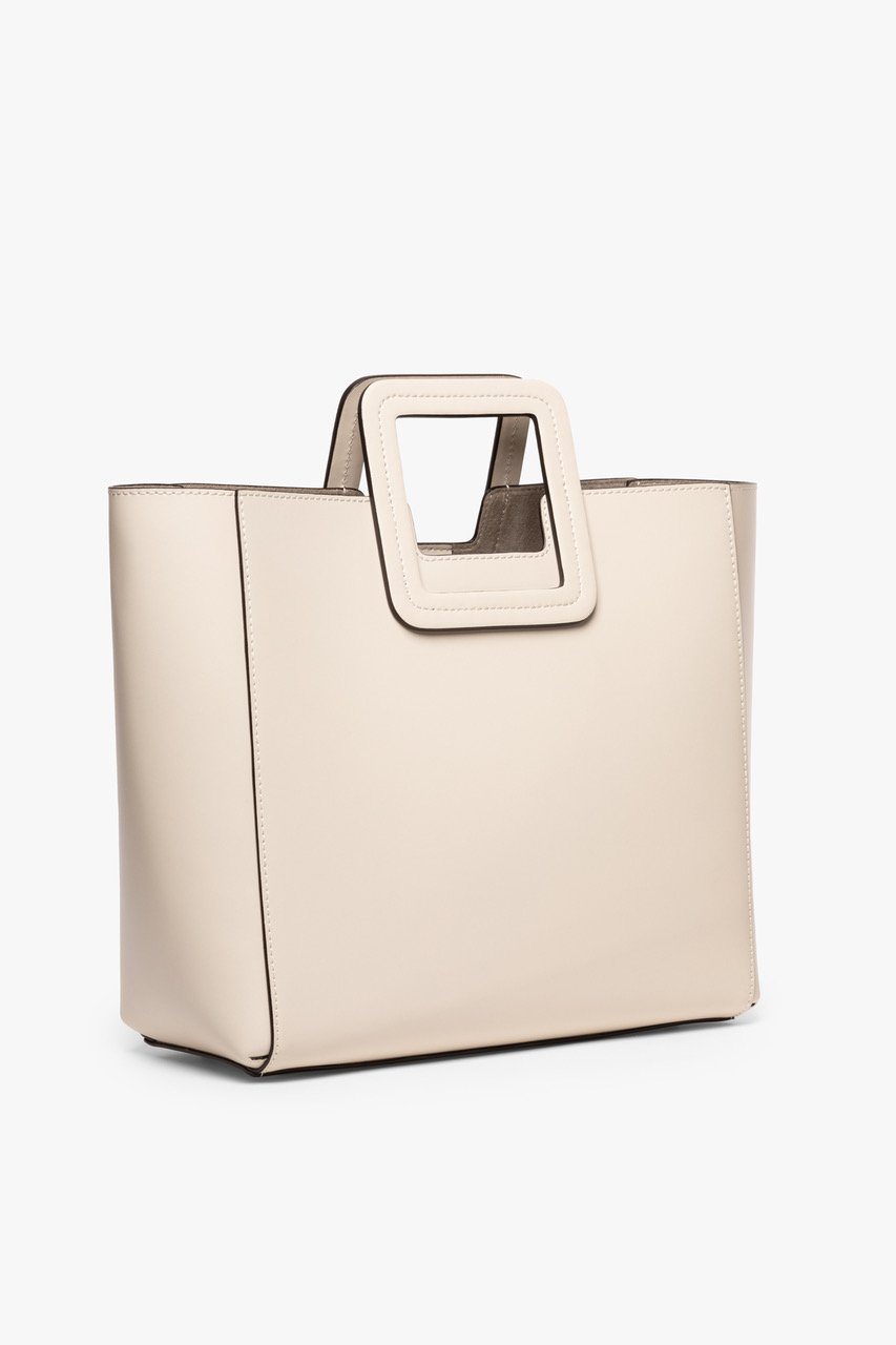SHIRLEY LEATHER TOTE BAG CREAM - STAUD for sale