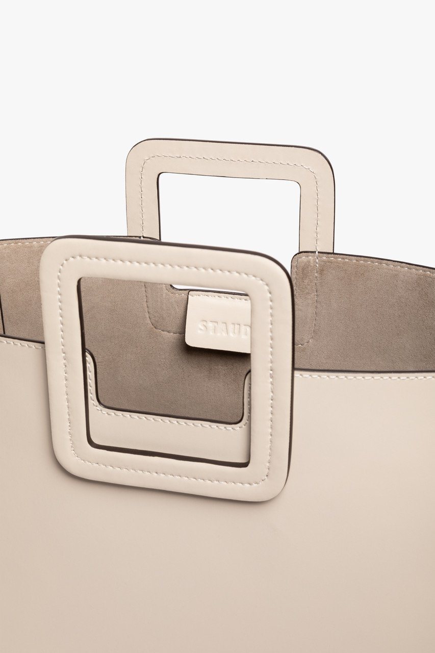 SHIRLEY LEATHER TOTE BAG CREAM - STAUD for sale