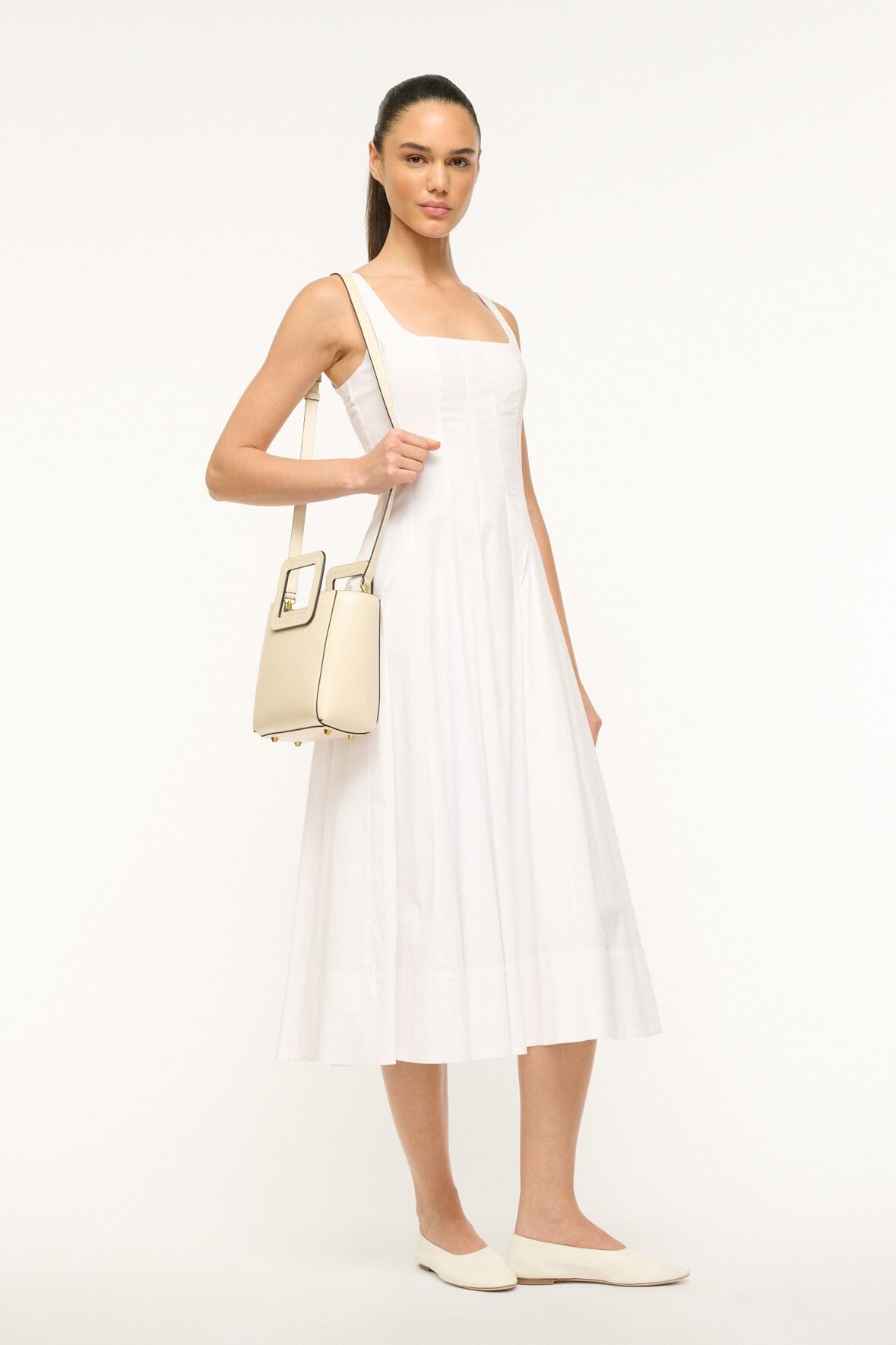 MINI SHIRLEY LEATHER BAG CREAM - STAUD near me