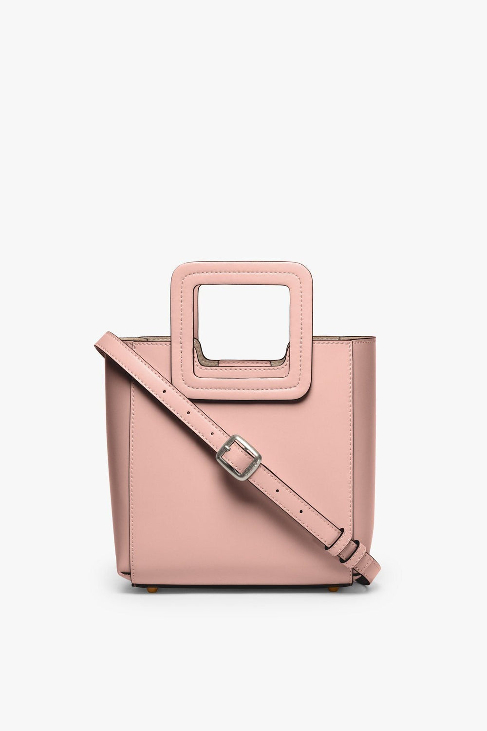 MINI SHIRLEY LEATHER BAG DARK BLUSH - STAUD for sale