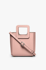 MINI SHIRLEY LEATHER BAG DARK BLUSH - STAUD for sale