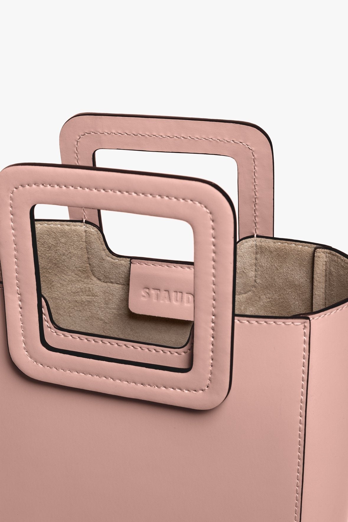 MINI SHIRLEY LEATHER BAG DARK BLUSH - STAUD for sale