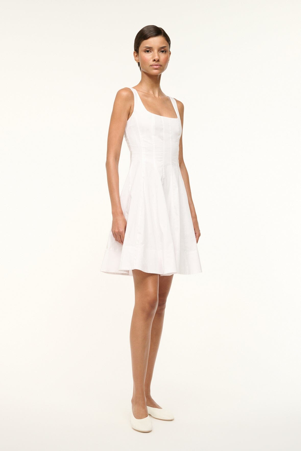 MINI WELLS DRESS WHITE - STAUD US