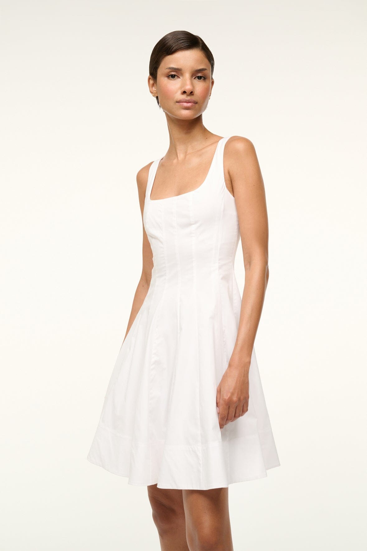 MINI WELLS DRESS WHITE - STAUD US