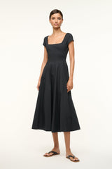 SHORT SLEEVE WELLS DRESS BLACK - STAUD US