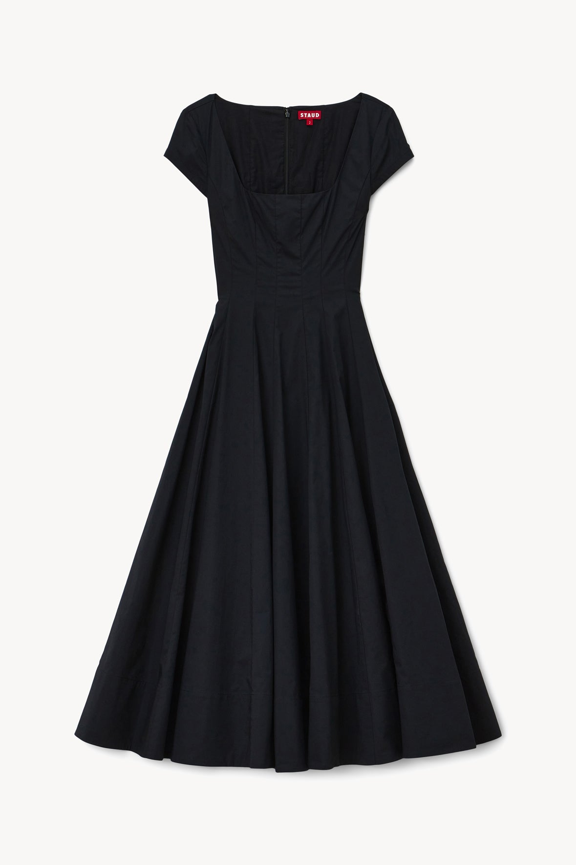 SHORT SLEEVE WELLS DRESS BLACK - STAUD US