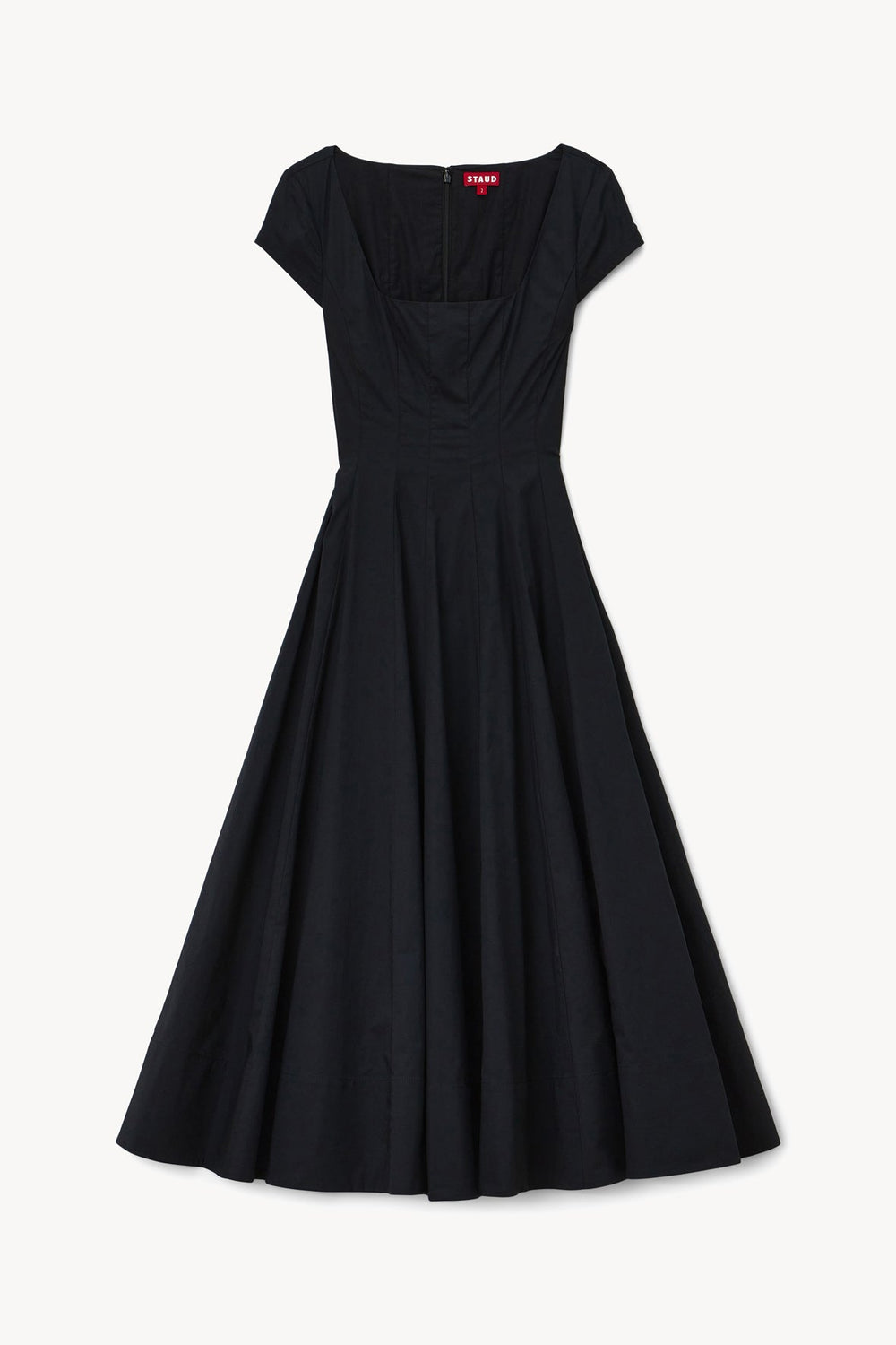 SHORT SLEEVE WELLS DRESS BLACK - STAUD US