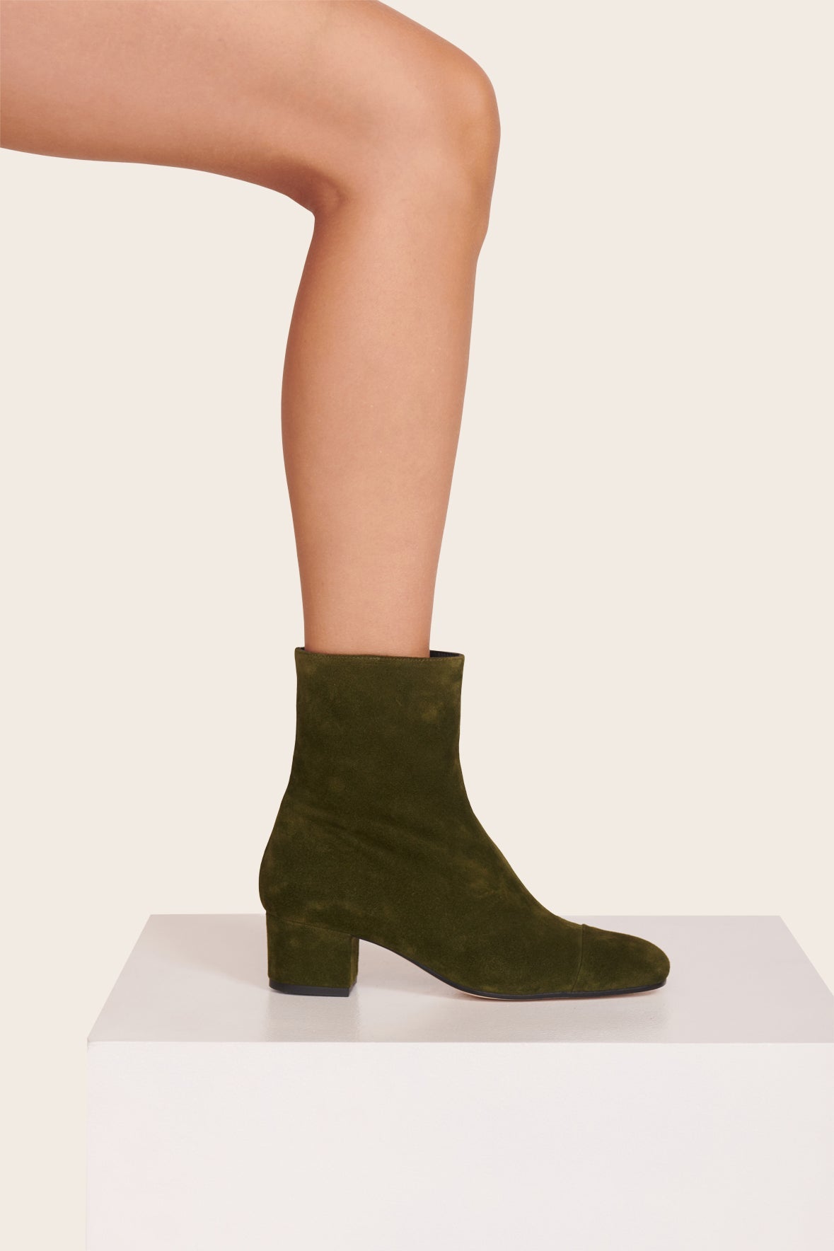 AIMEE SHORT BOOT OLIVE SUEDE - STAUD sale