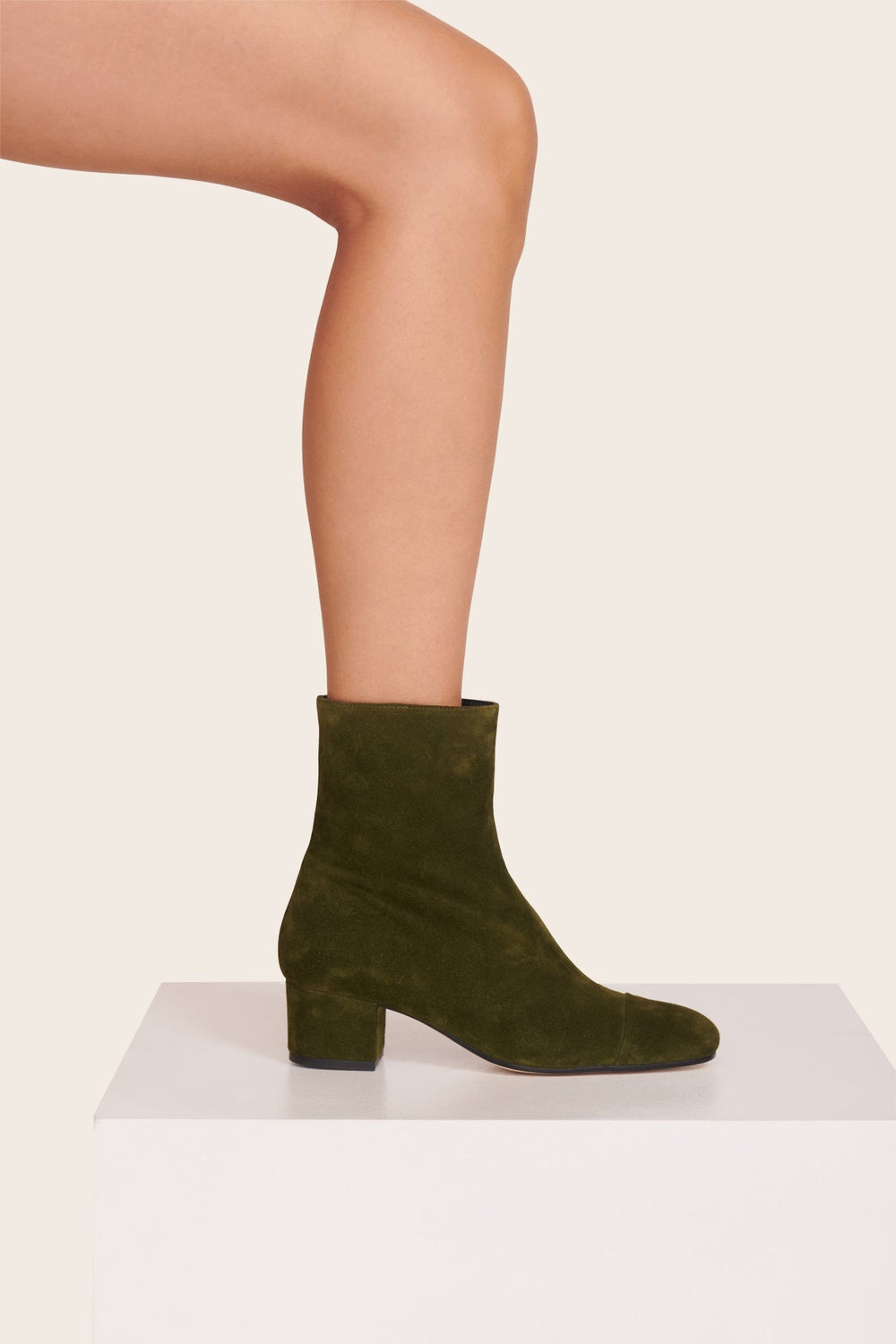 AIMEE SHORT BOOT OLIVE SUEDE - STAUD sale