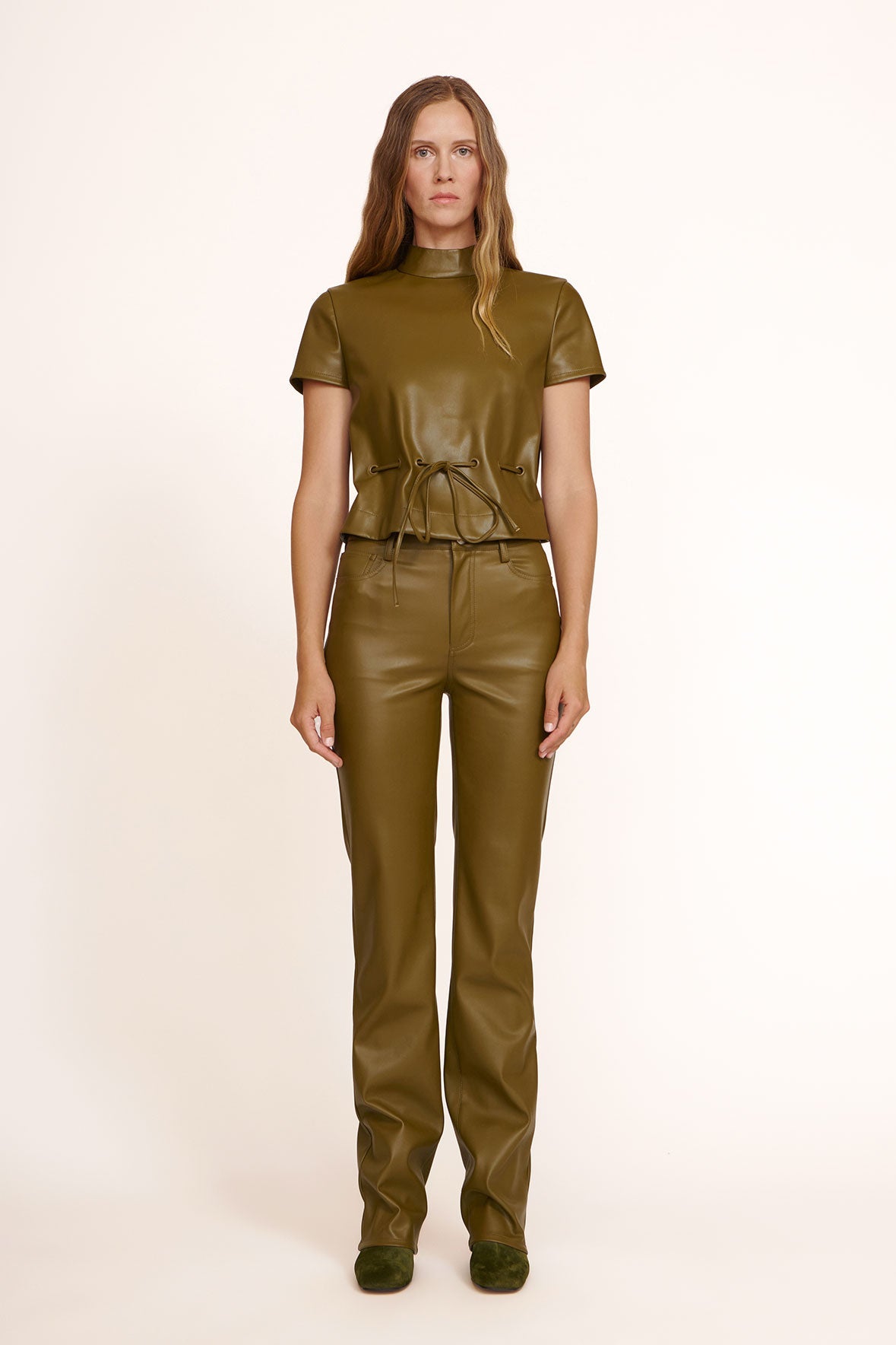 AIMEE SHORT BOOT OLIVE SUEDE - STAUD sale