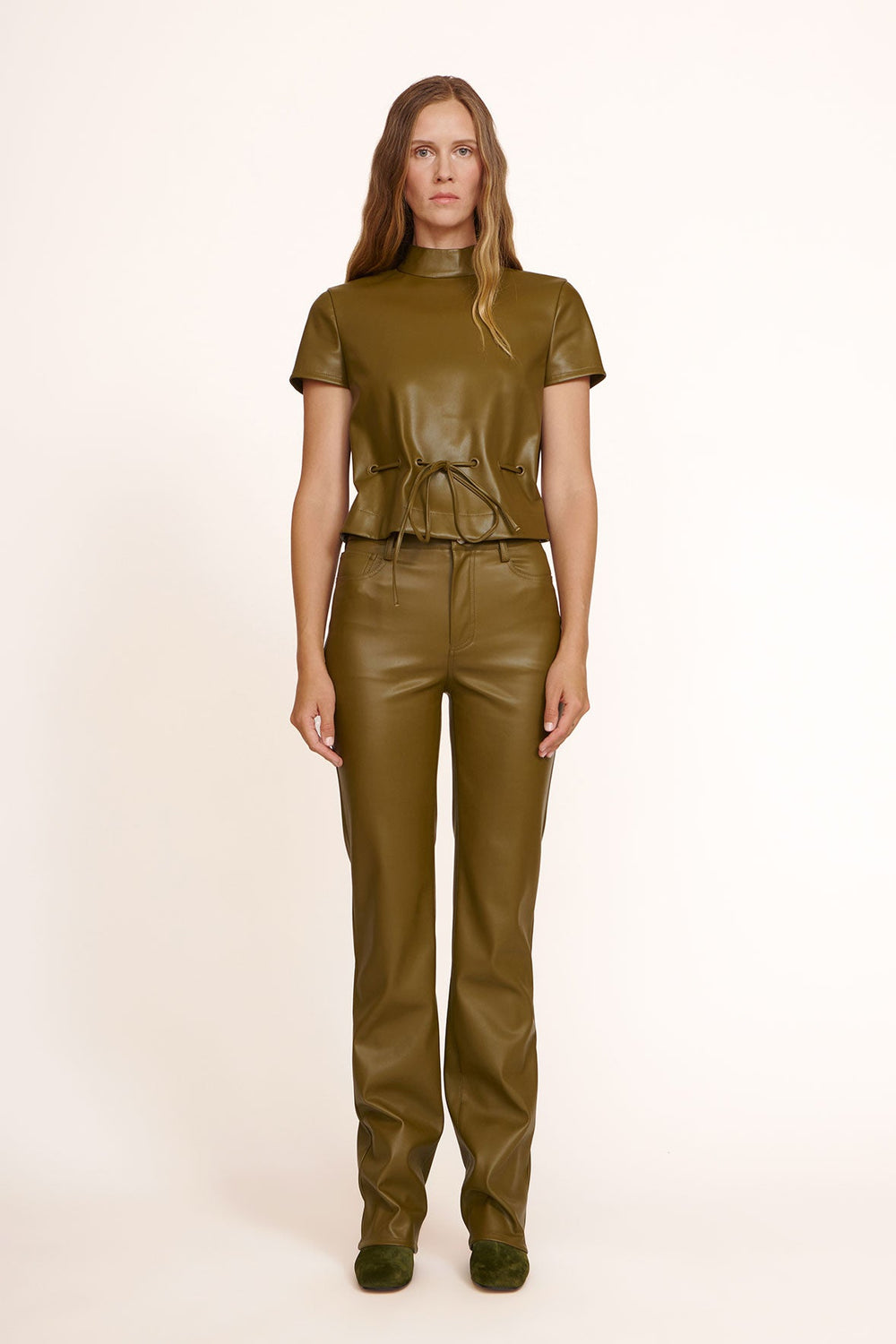 AIMEE SHORT BOOT OLIVE SUEDE - STAUD sale