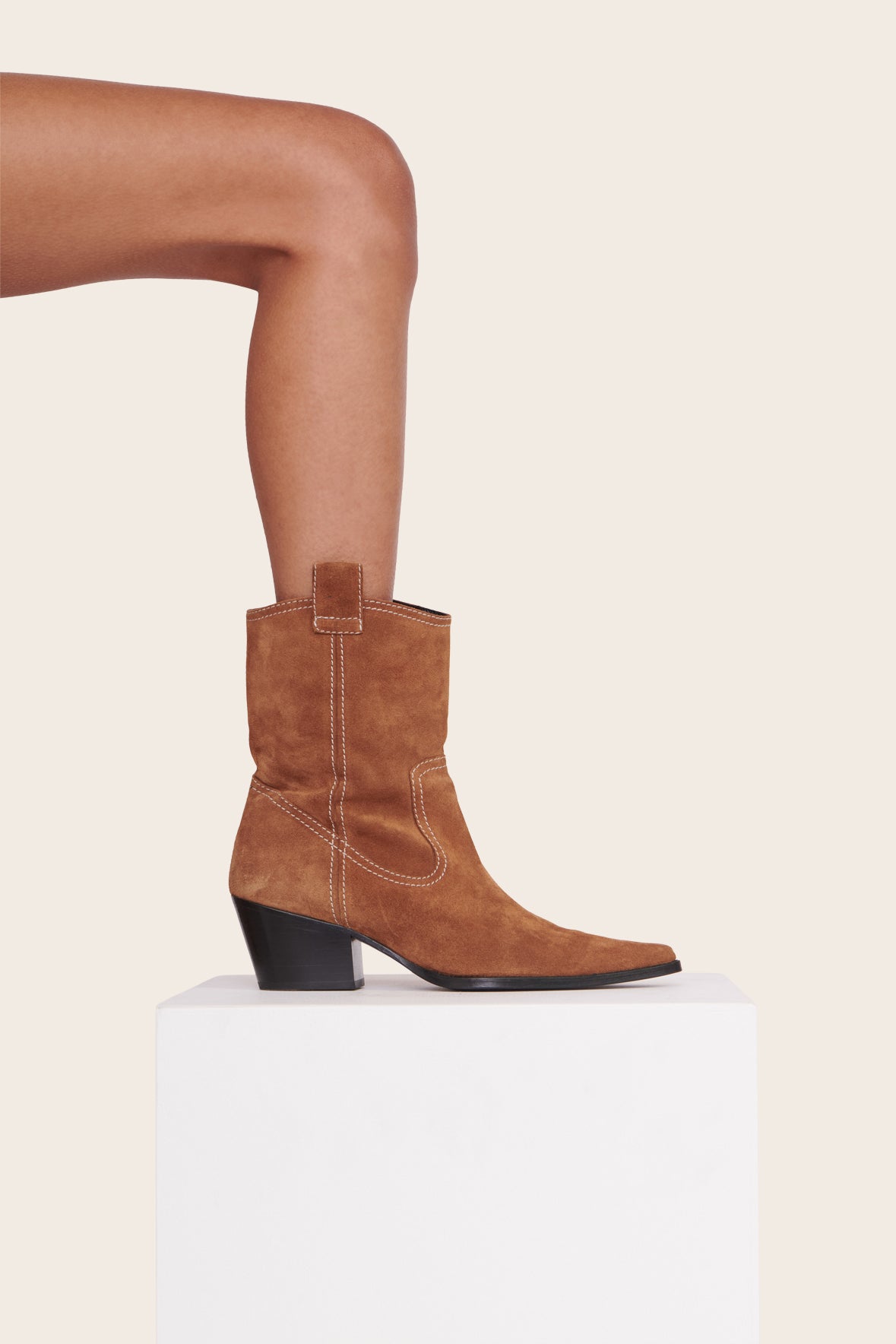 JUNE BOOT TAN SUEDE - STAUD for sale