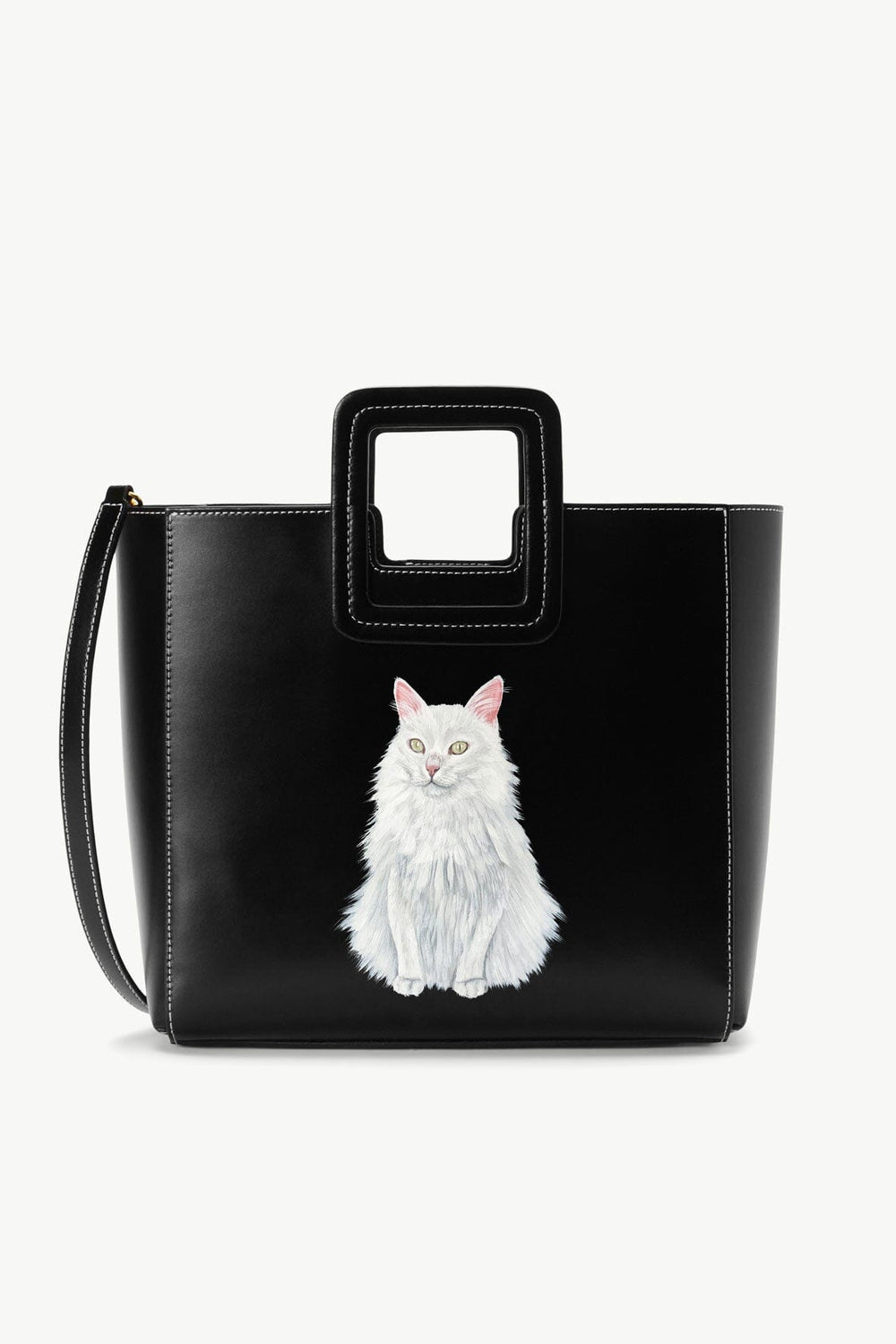 CUSTOM SHIRLEY LEATHER BAG BLACK - STAUD sale