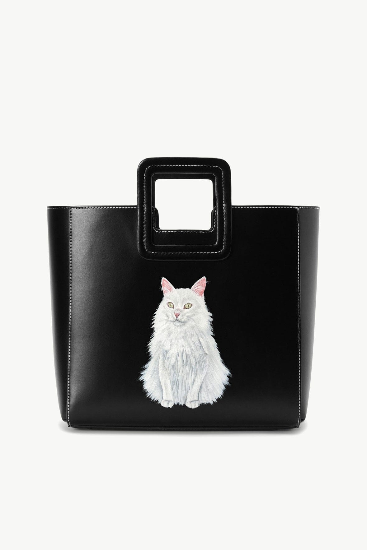 CUSTOM SHIRLEY LEATHER BAG BLACK - STAUD sale