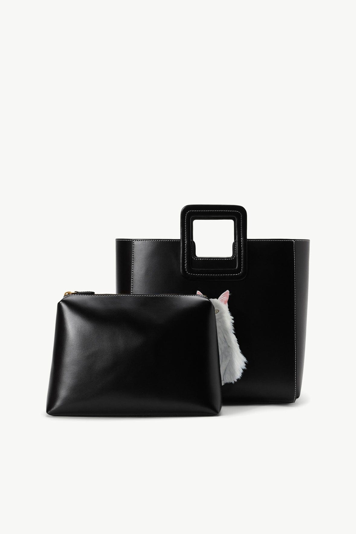 CUSTOM SHIRLEY LEATHER BAG BLACK - STAUD sale