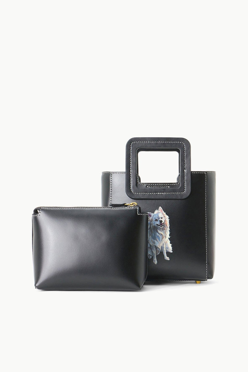 CUSTOM MINI SHIRLEY LEATHER BAG BLACK - STAUD outlet