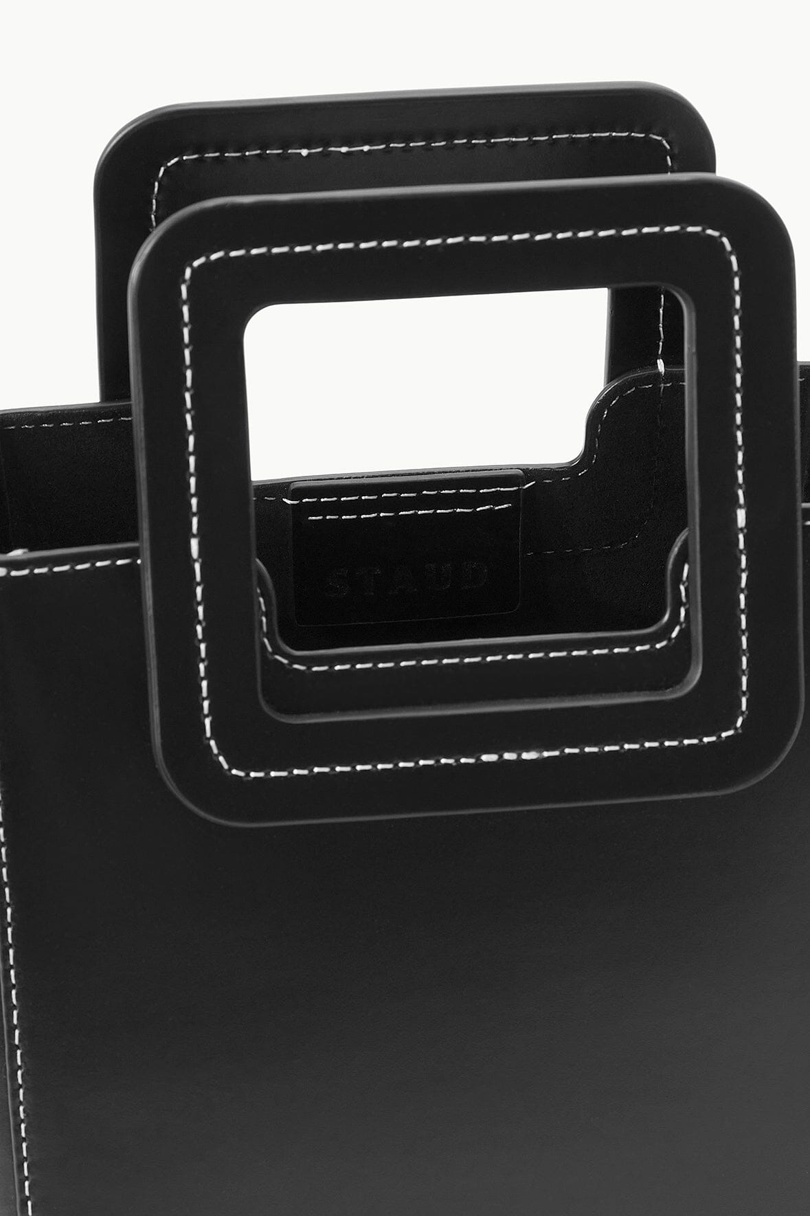 CUSTOM MINI SHIRLEY LEATHER BAG BLACK - STAUD outlet
