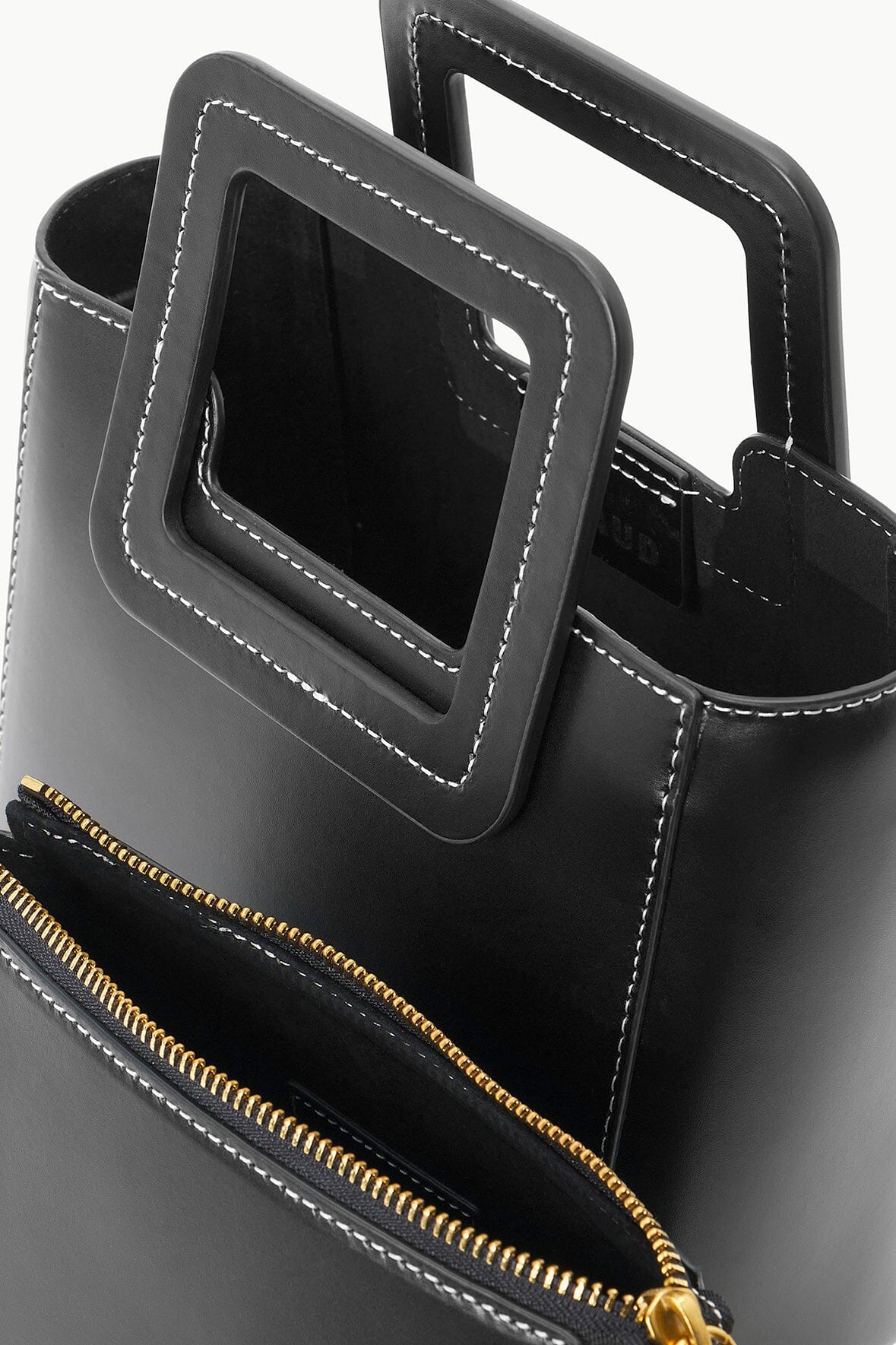 CUSTOM MINI SHIRLEY LEATHER BAG BLACK - STAUD outlet