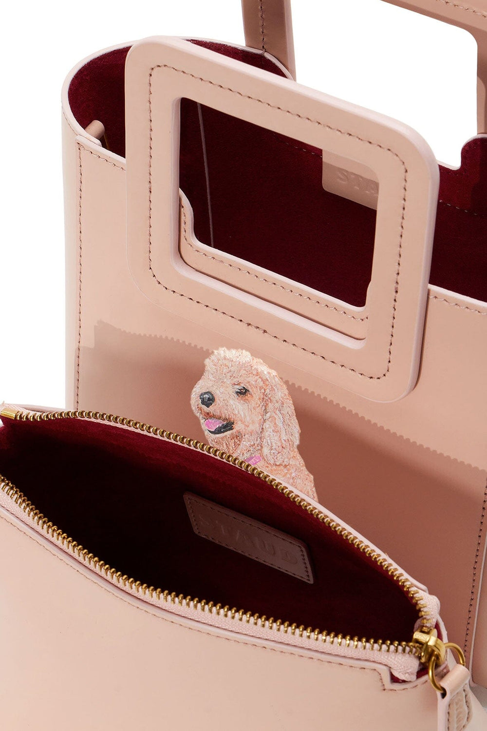 CUSTOM MINI SHIRLEY LEATHER BAG BLUSH - STAUD outlet