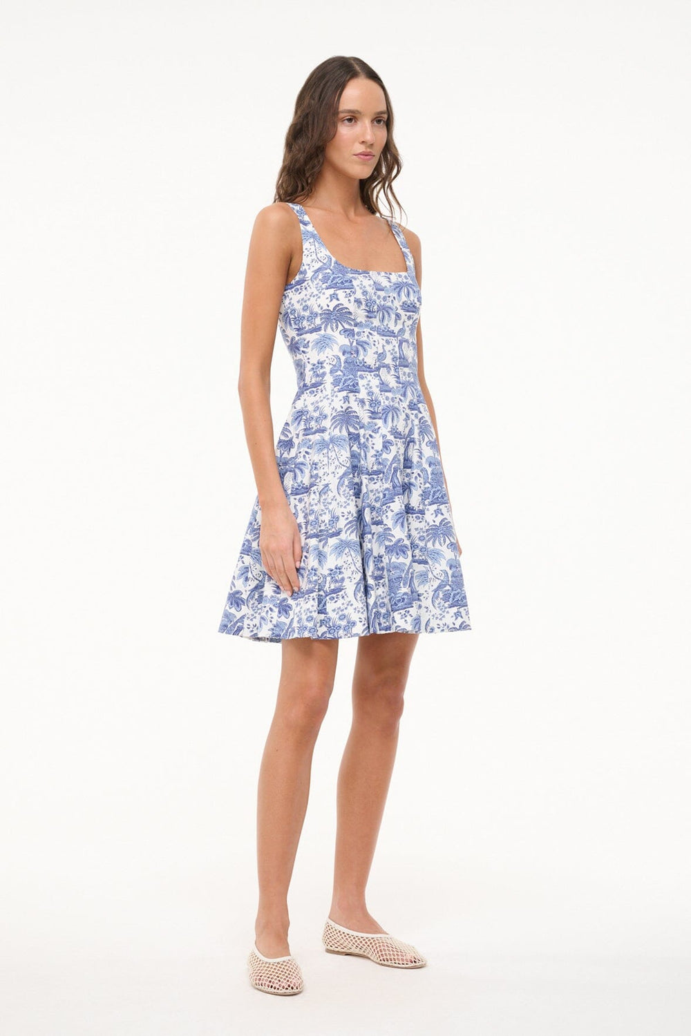 MINI WELLS DRESS BLUE TOILE - STAUD online