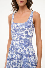 MINI WELLS DRESS BLUE TOILE - STAUD online
