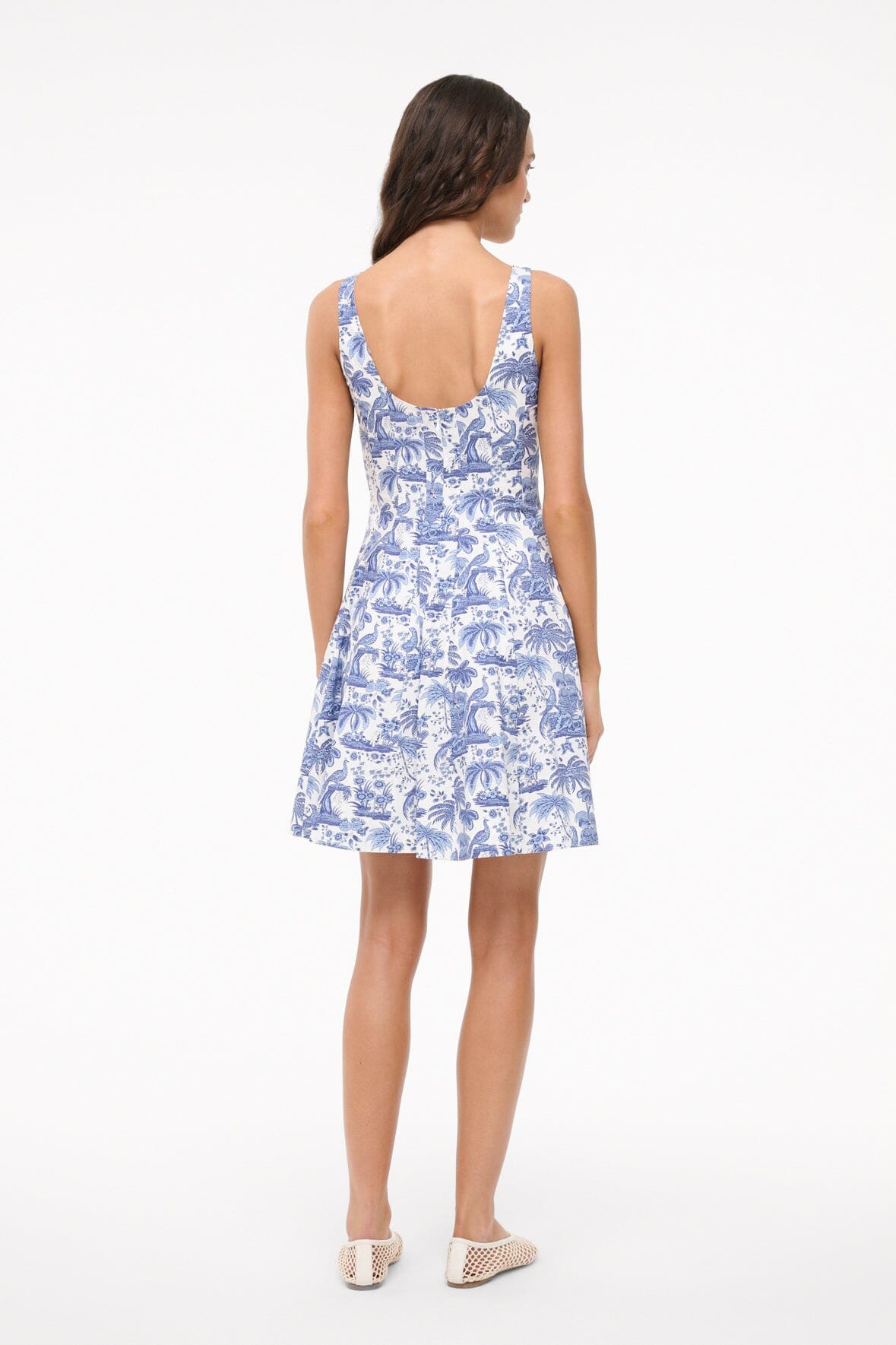 MINI WELLS DRESS BLUE TOILE - STAUD online