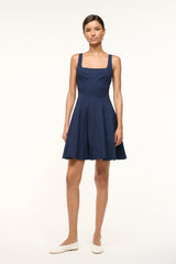 MINI WELLS DRESS NAVY - STAUD for sale