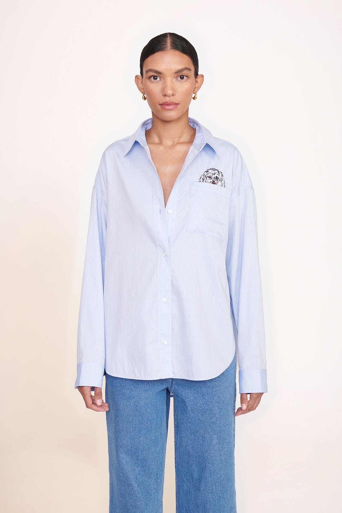 CUSTOM CLASSIC OVERSIZED SHIRT OXFORD BLUE - STAUD online