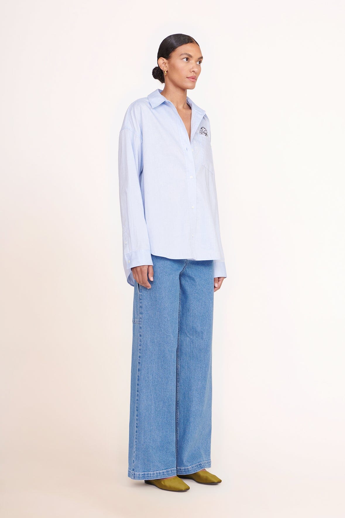 CUSTOM CLASSIC OVERSIZED SHIRT OXFORD BLUE - STAUD online