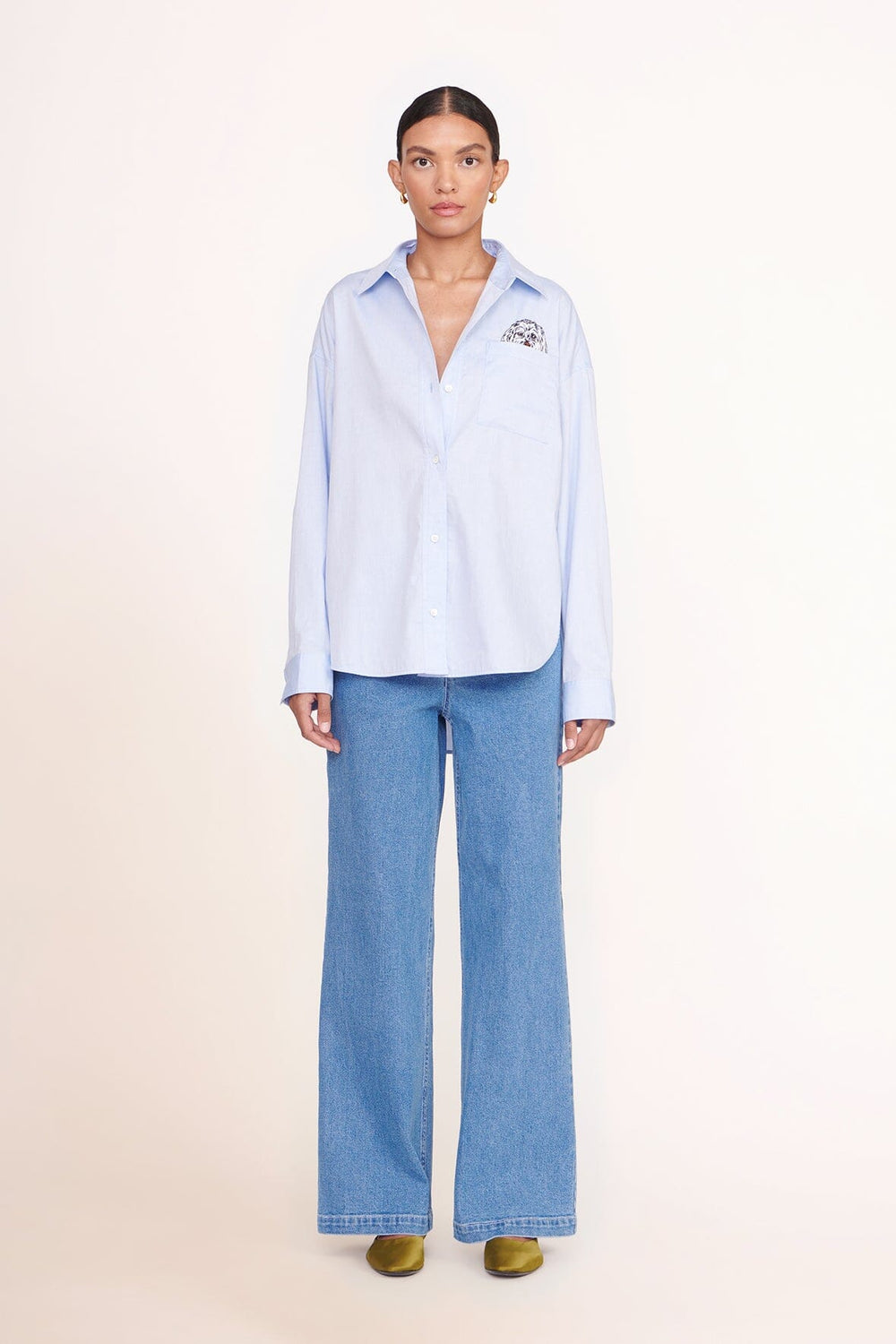 CUSTOM CLASSIC OVERSIZED SHIRT OXFORD BLUE - STAUD online