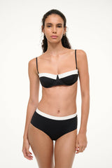 JO BALCONETTE BIKINI TOP BLACK WHITE - STAUD near me