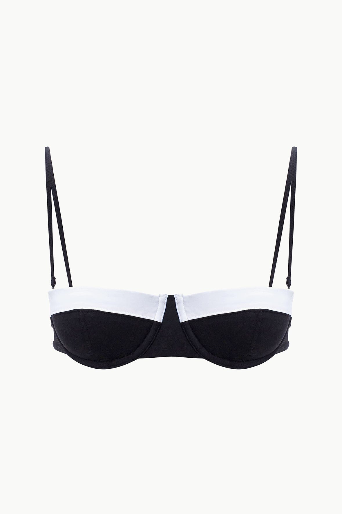 JO BALCONETTE BIKINI TOP BLACK WHITE - STAUD near me