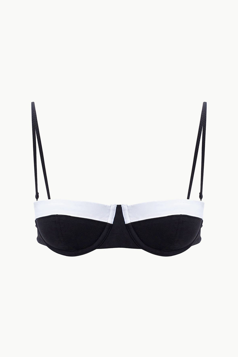 JO BALCONETTE BIKINI TOP BLACK WHITE - STAUD near me